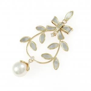 K18YG/PT850 アコヤパール ペンダント 7.6mm