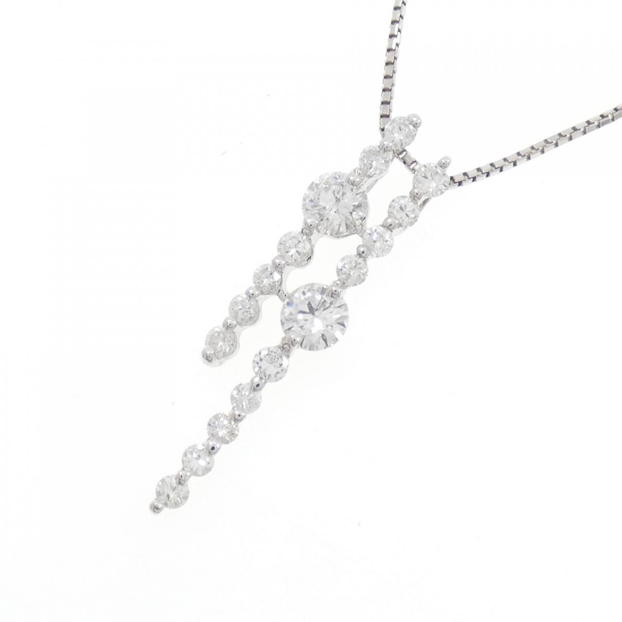 K18WG ダイヤモンド ネックレス 0.84CT