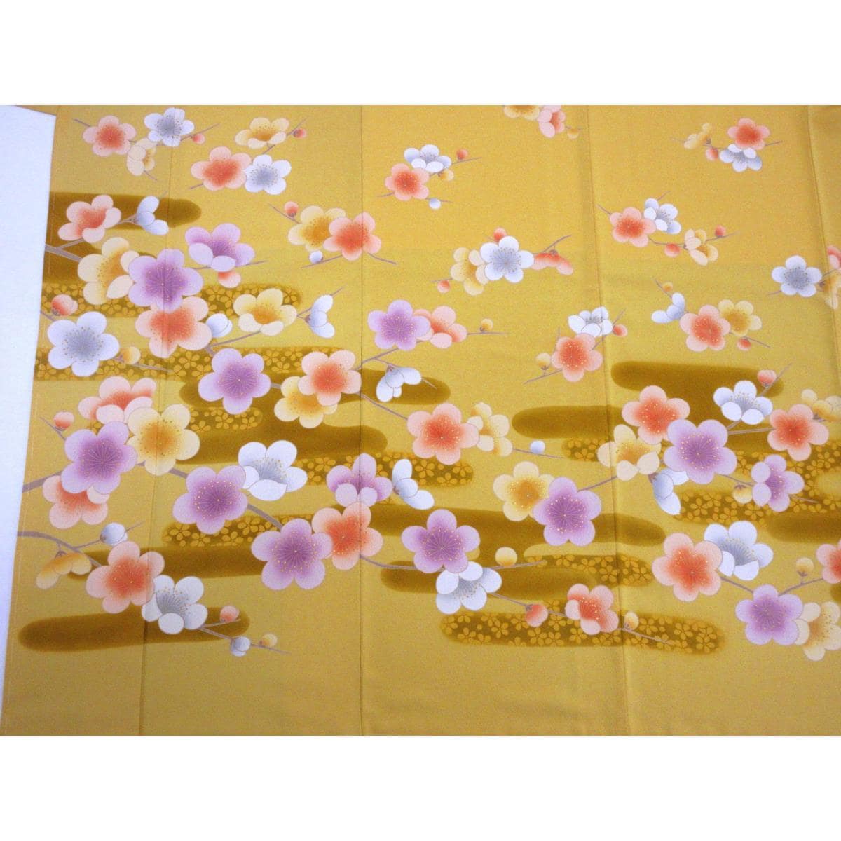 【未使用品】振袖　友禅金彩加工　きもの・長襦袢　２点セット