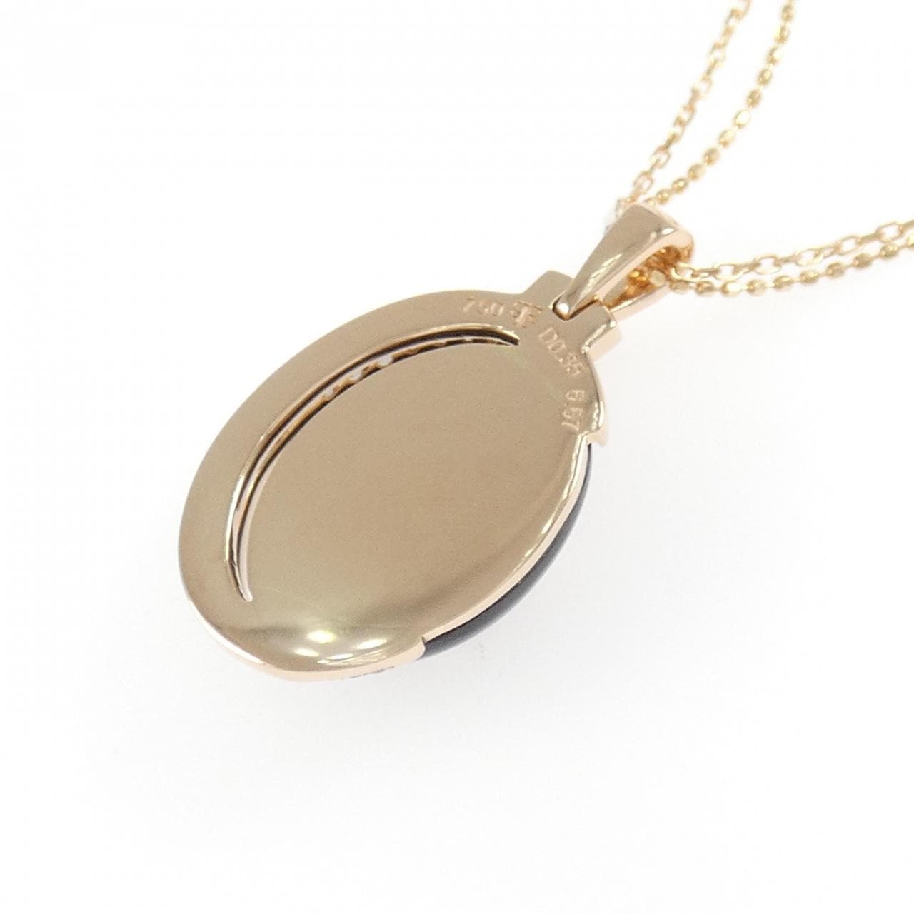 750PG/K18PG/K18WG オニキス ネックレス 6.67CT