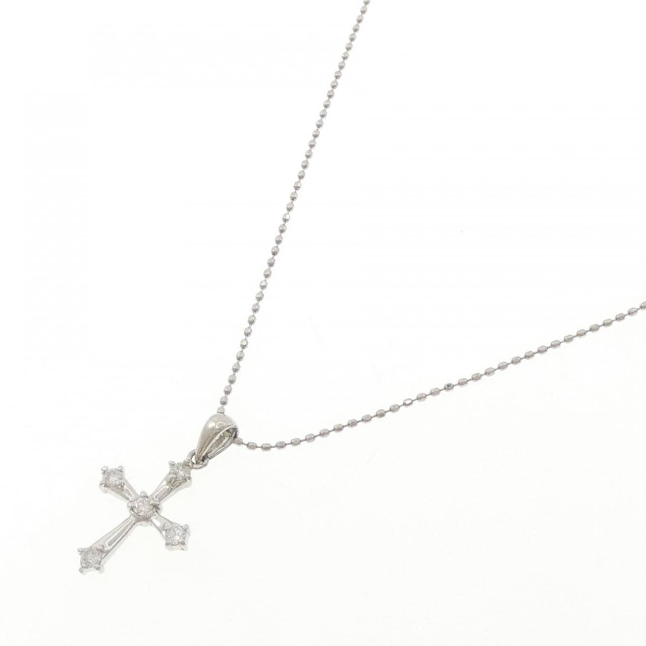 PT900/PT850 クロス ダイヤモンド ネックレス 0.13CT