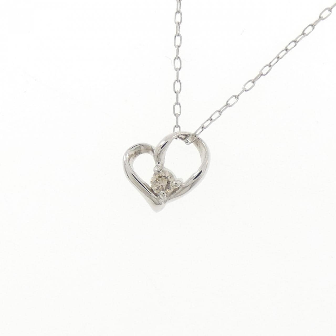PT900 ハート ダイヤモンド ネックレス 0.02CT
