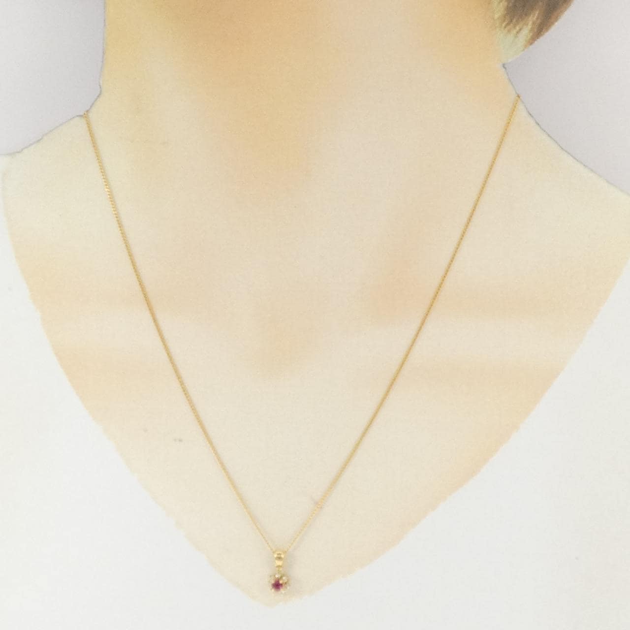 K18YG ルビー ネックレス 0.14CT