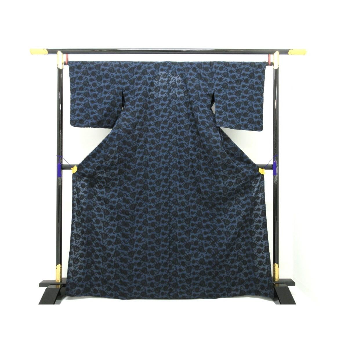 単衣　ＫＩＭＯＮＯ　ＭＯＤＥＲＮ　刺繍加工　バチ衿