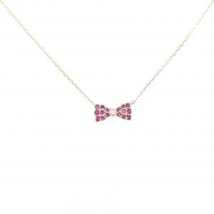 ポンテヴェキオ リボン ルビー ネックレス 0.10CT