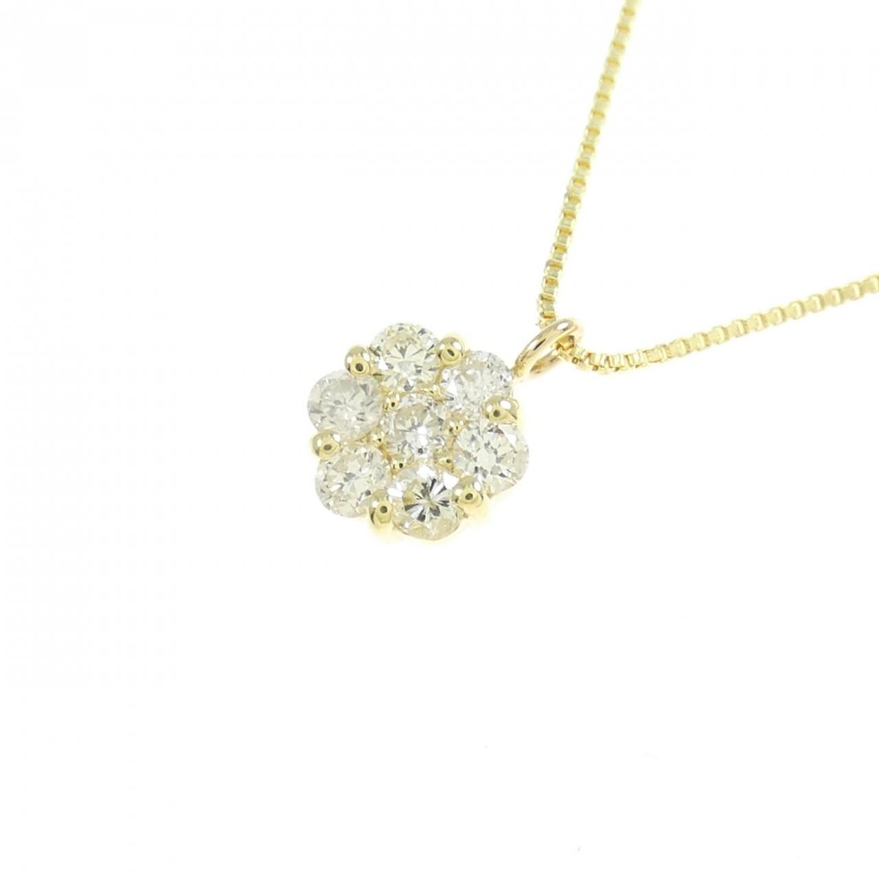 [BRAND NEW] K18YG Flower Diamond Necklace 0.15CT