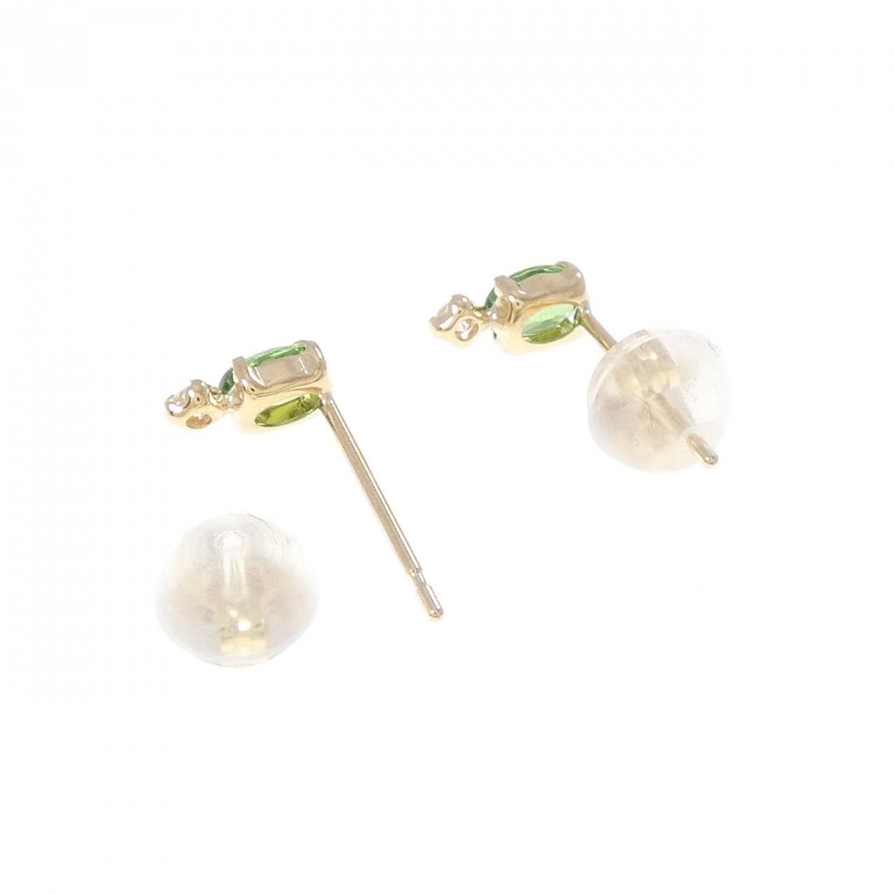 K18YG グリーンガーネット ピアス 0.36CT