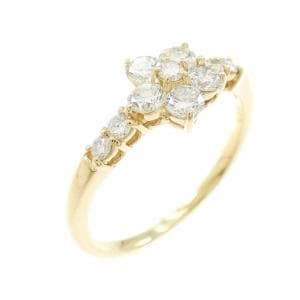 K18YG フラワー ダイヤモンド リング 0.54CT