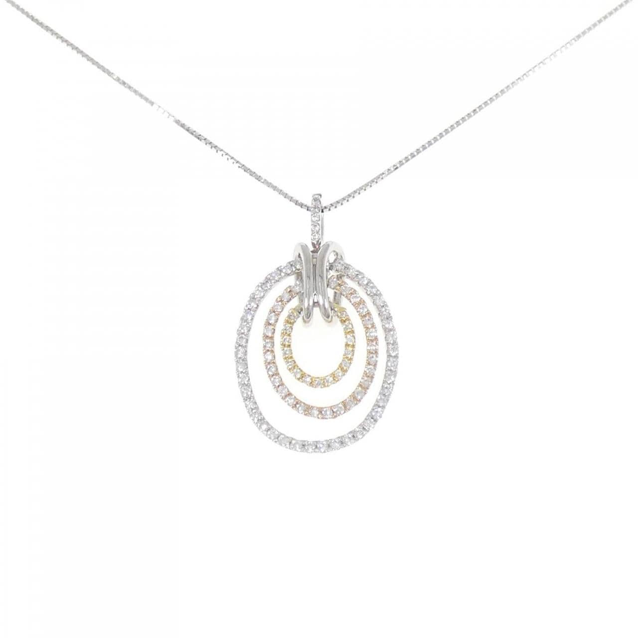 K18スリーカラー ダイヤモンド ネックレス 0.47CT
