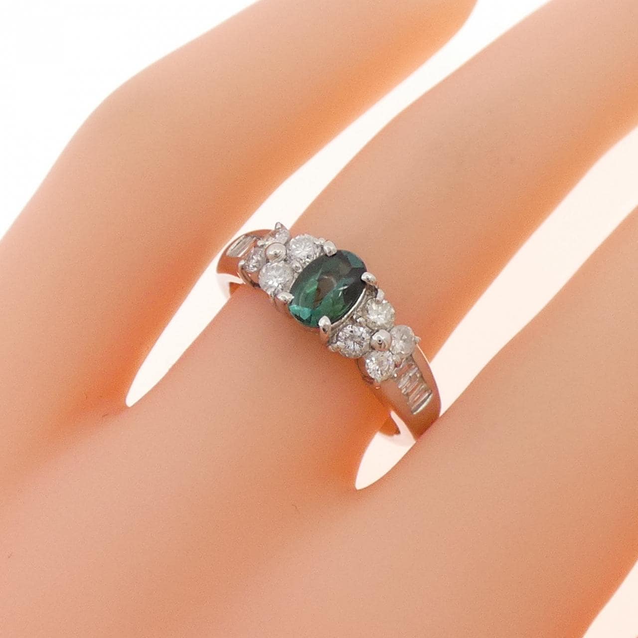 PT900碧玺戒指，0.46克拉