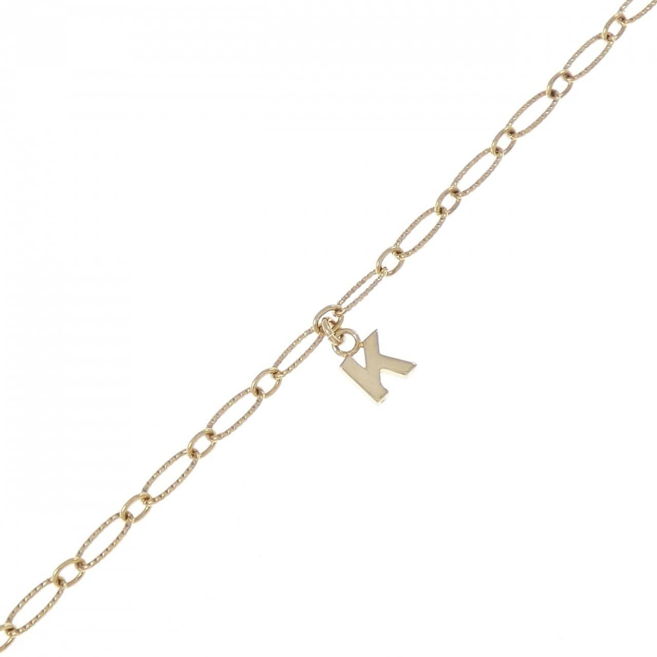 K18YG イニシャルK ブレスレット