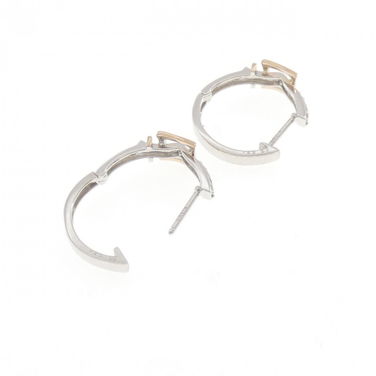K18PG/K14WG ダイヤモンド ピアス 0.08CT