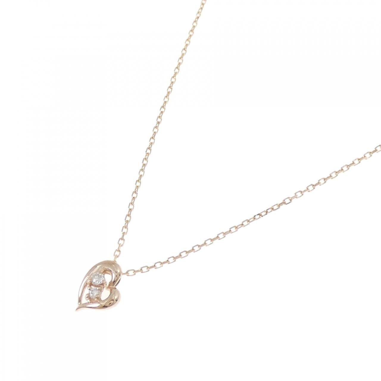 K10PG ハート ダイヤモンド ネックレス 0.02CT