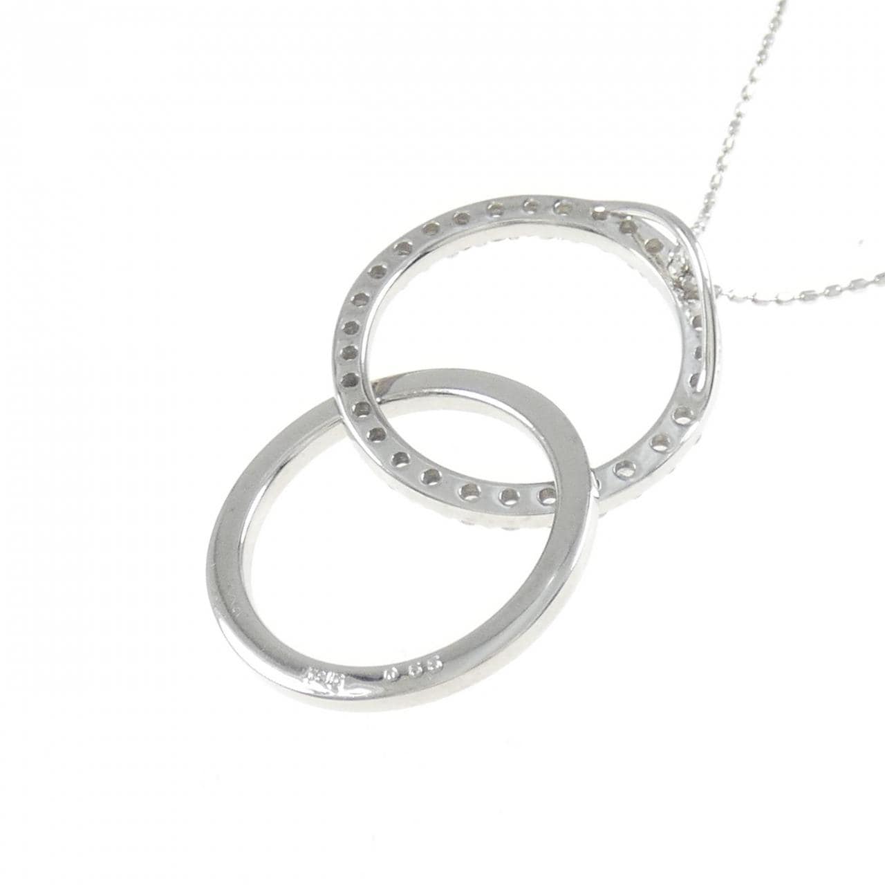 K18WG/750WG ダイヤモンド ネックレス 0.65CT