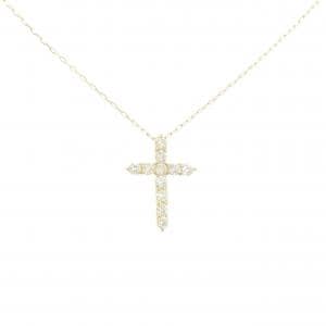 【新品】K18YG クロス ダイヤモンド ネックレス 0.20CT