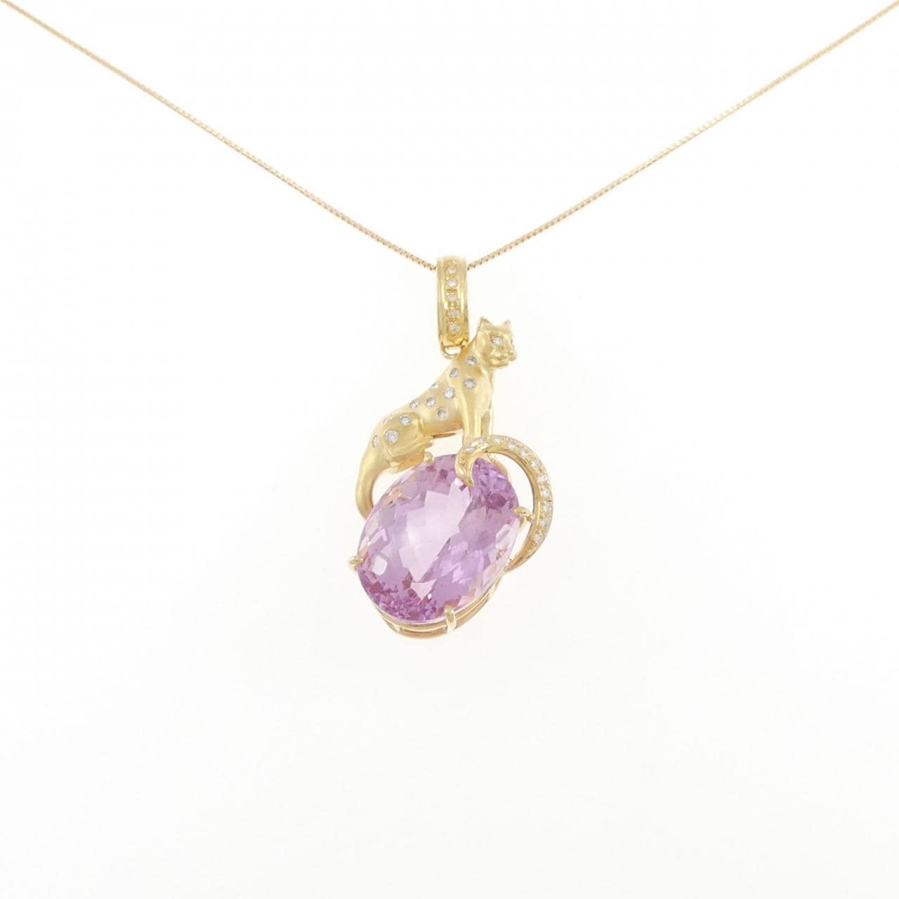 K18YG クンツァイト ネックレス 24.22CT