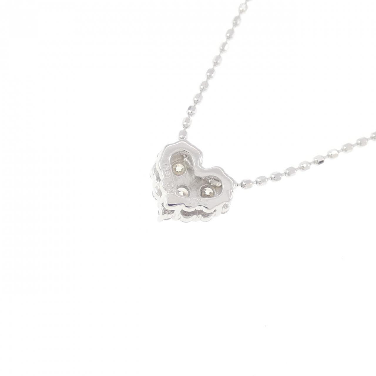K18WG ハート ダイヤモンド ネックレス 0.20CT