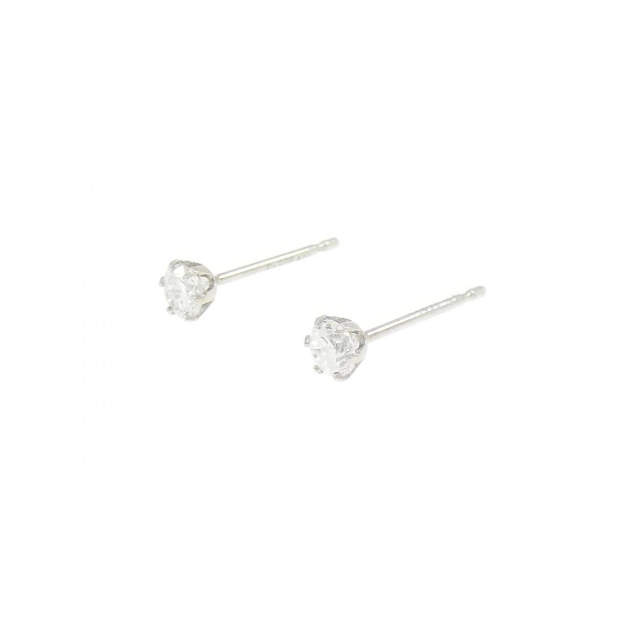 PT900 ソリティア ダイヤモンド ピアス 0.20CT
