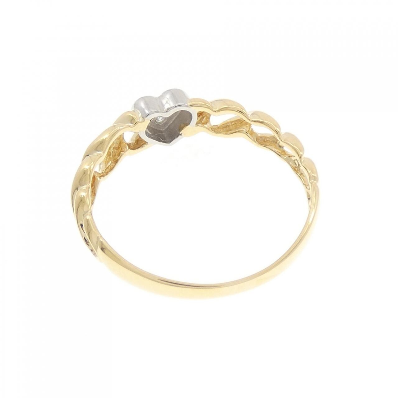 K18YG/PT900 Heart Diamond Ring 0.02CT