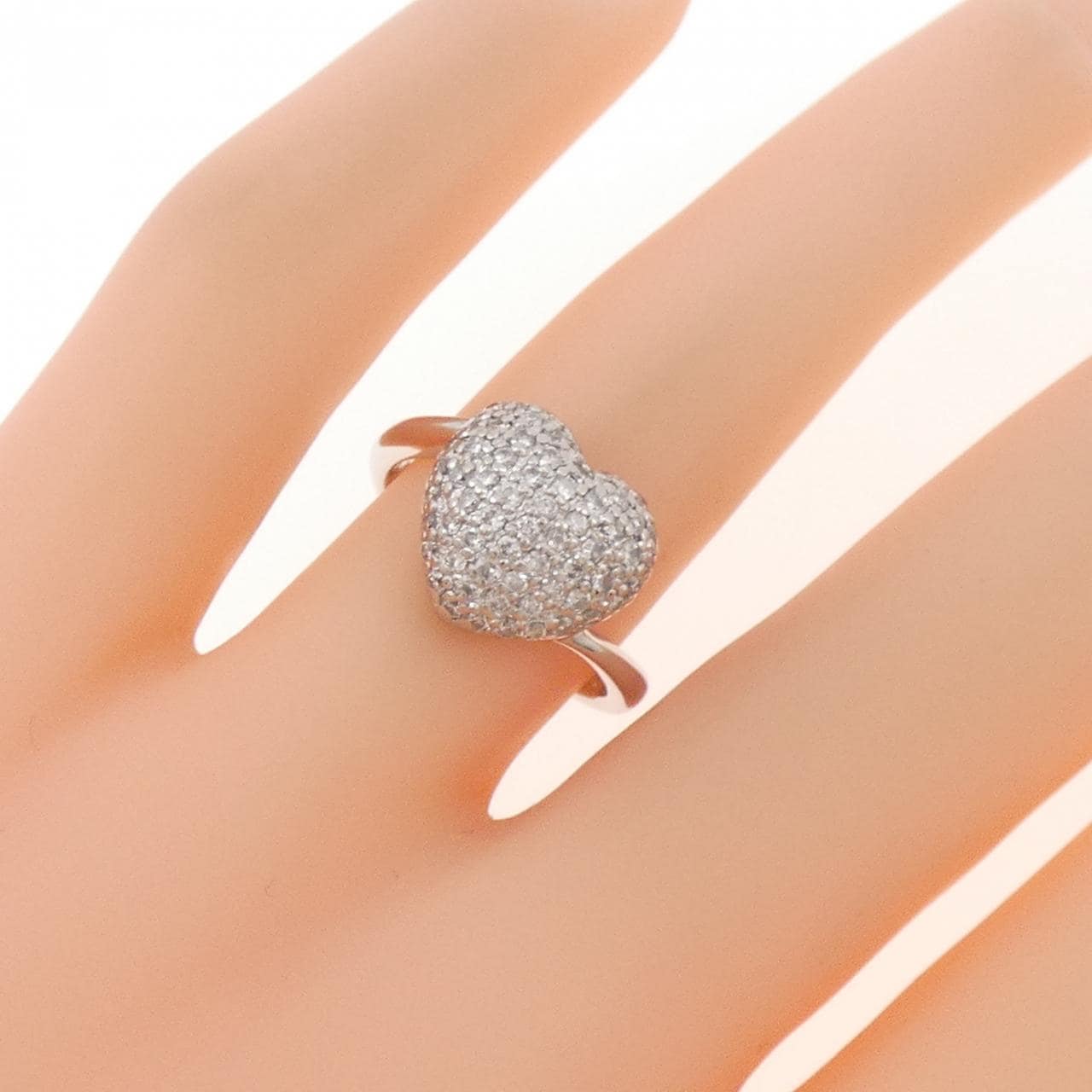 PT900 ハート ダイヤモンド リング 0.53CT