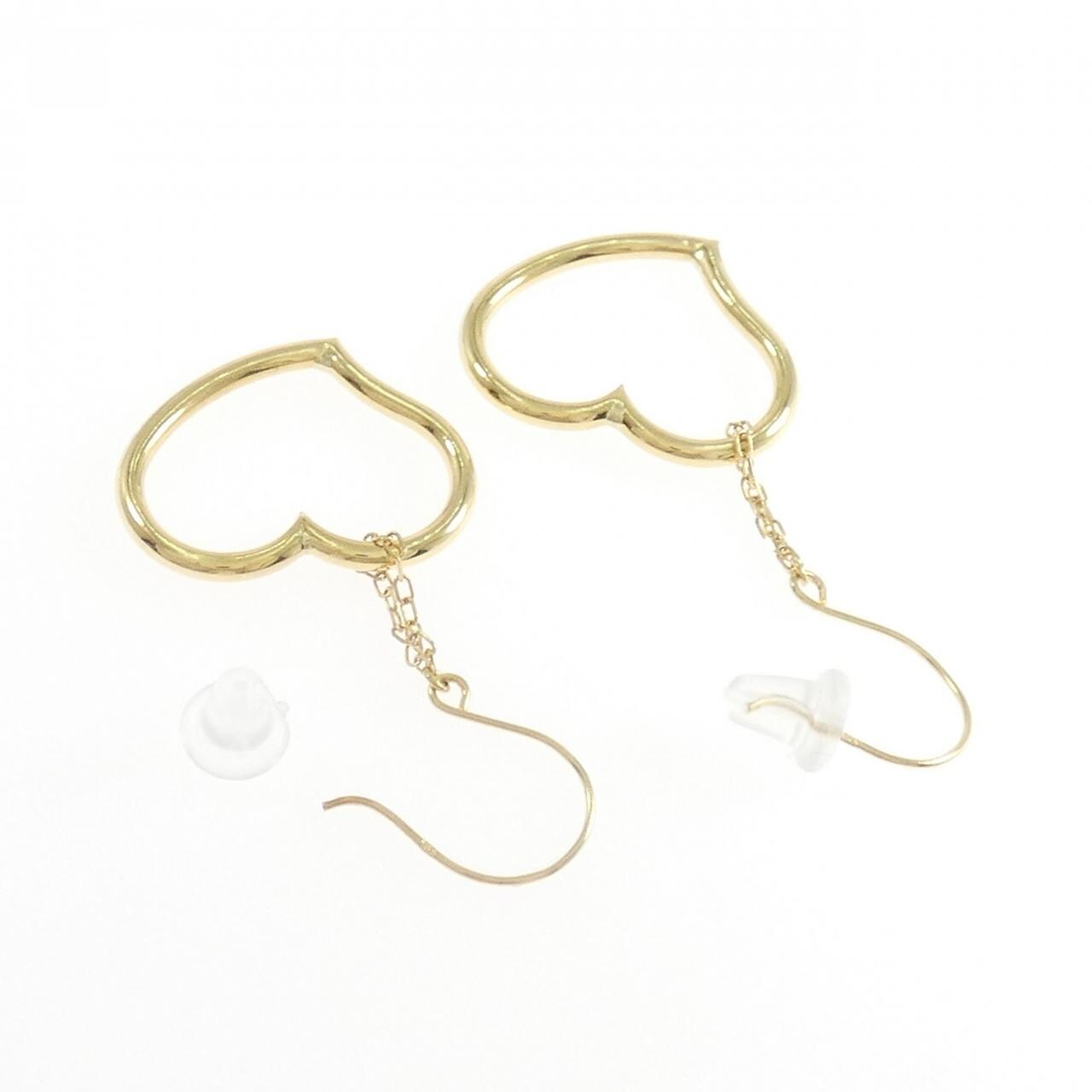 [BRAND NEW] K18YG heart earrings