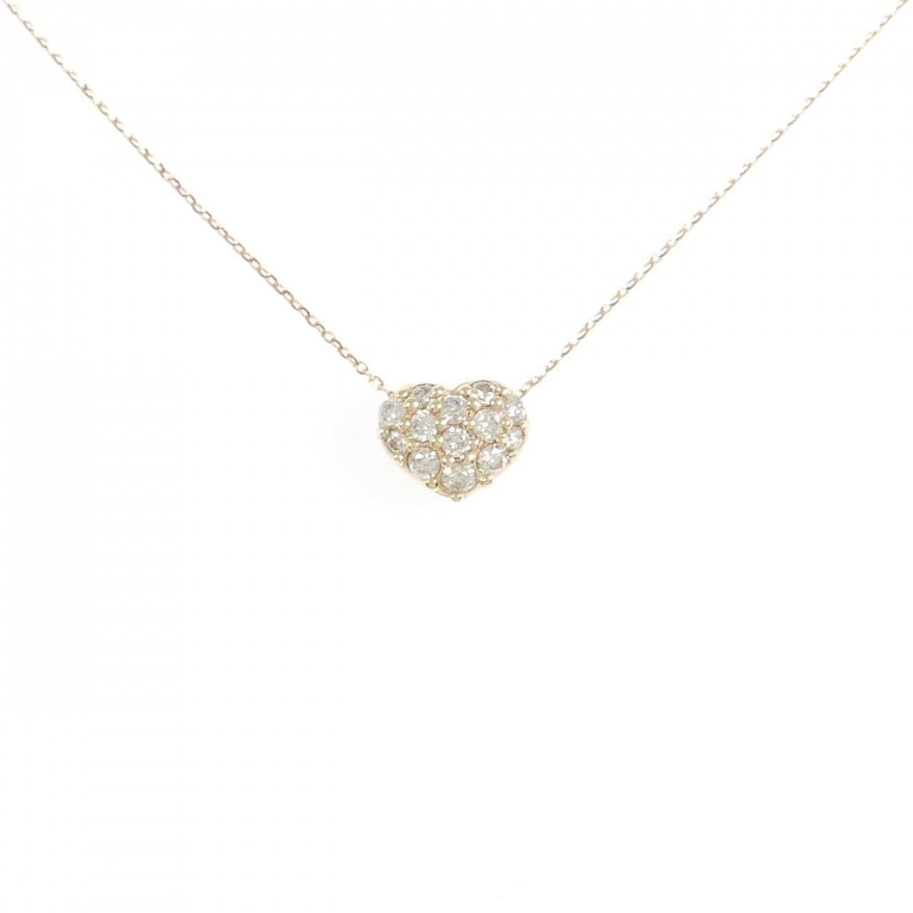 K18PG ハート ダイヤモンド ネックレス 0.30CT