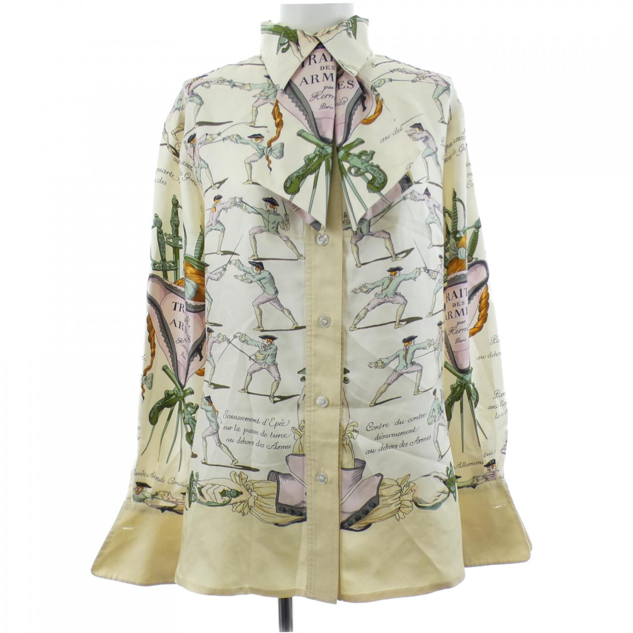 【ヴィンテージ】エルメス HERMES TRAITE DES ARMES ツイルレーヌ. シャツ