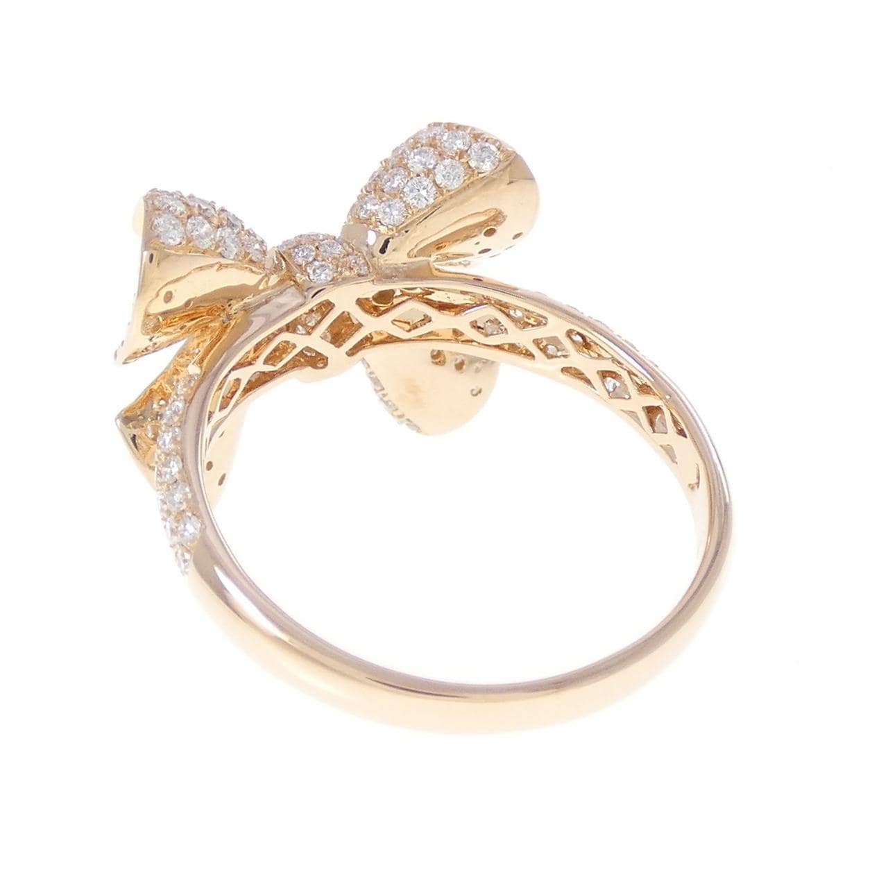 750PG リボン ダイヤモンド リング 1.02CT
