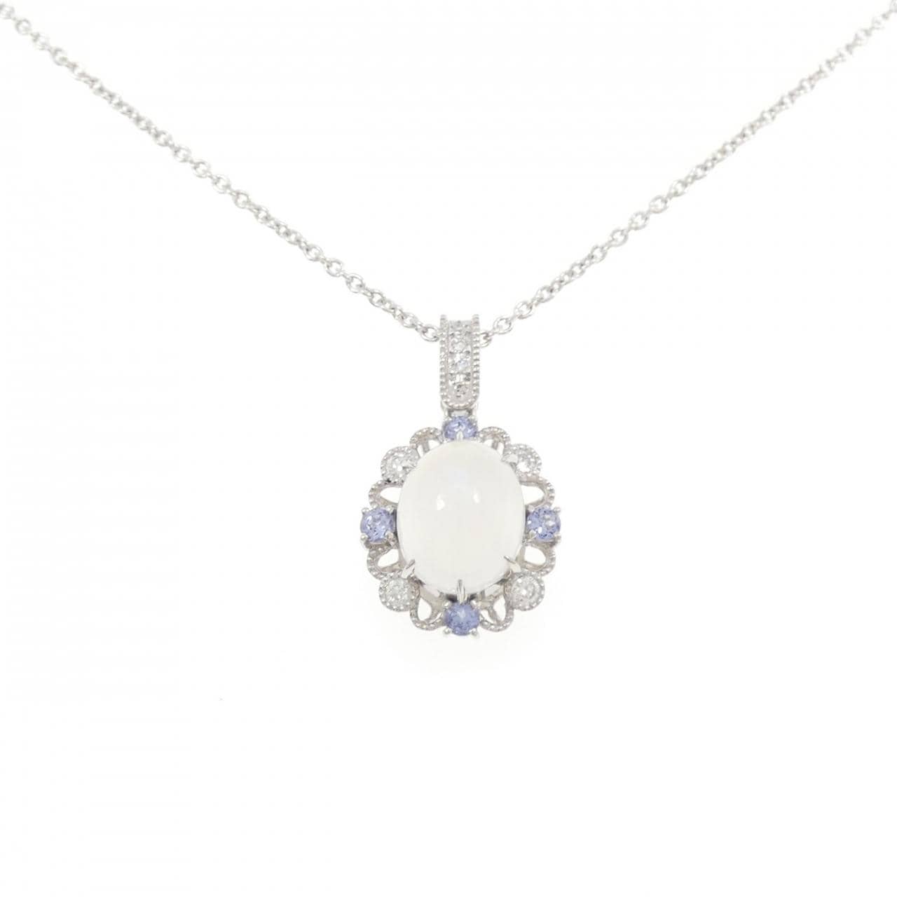 K18WG ムーンストーン ネックレス 4.13CT