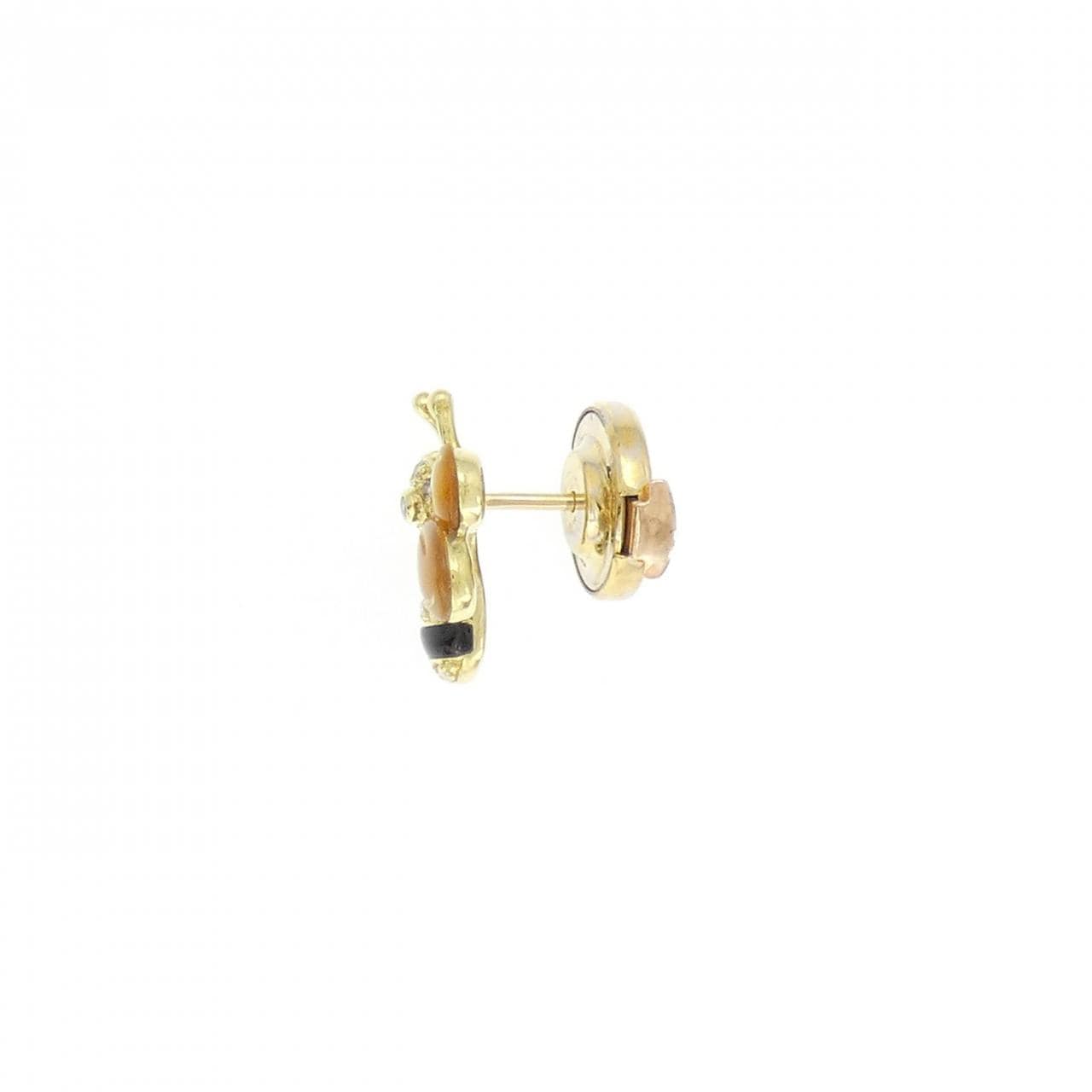 K18YG Bee Color Stone Brooch