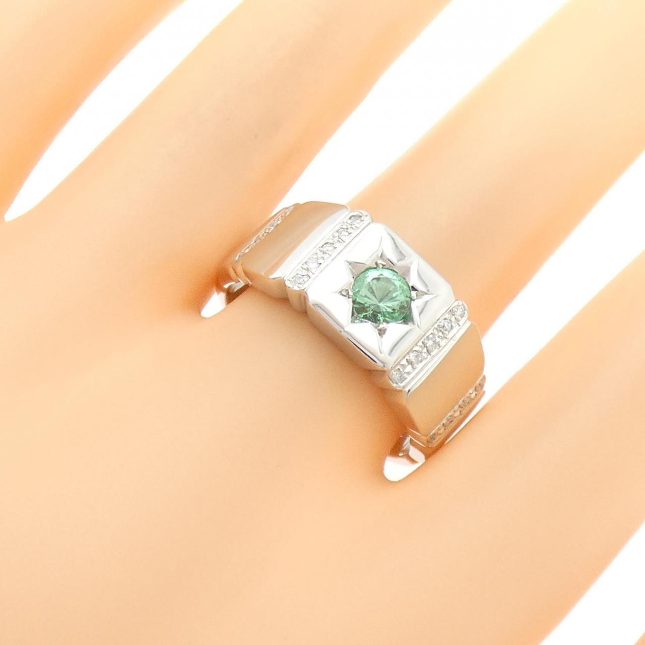 PT900 エメラルド リング 0.31CT