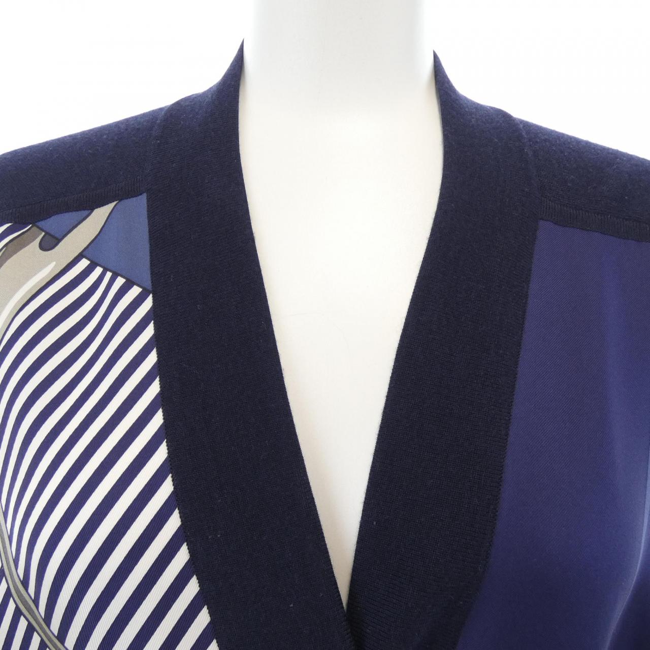 エルメス HERMES *97-7751 ツイルレーヌ ロングカーディガン