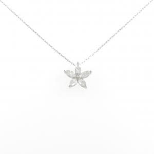 PT/PT850 フラワー ダイヤモンド ネックレス 0.34CT