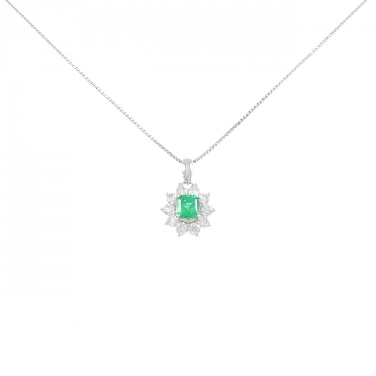PT900/PT850 エメラルド ネックレス 0.50CT