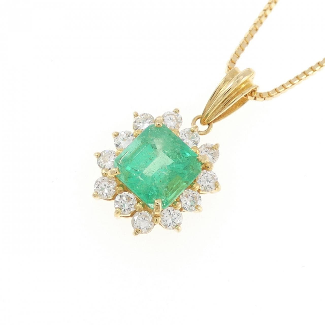 K18YG エメラルド ネックレス 1.40CT