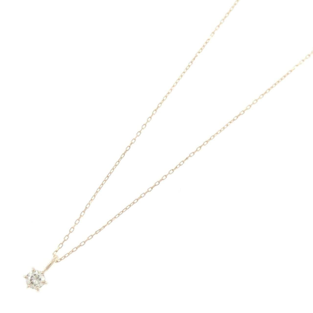 K10YG ソリティア ダイヤモンド ネックレス 0.10CT