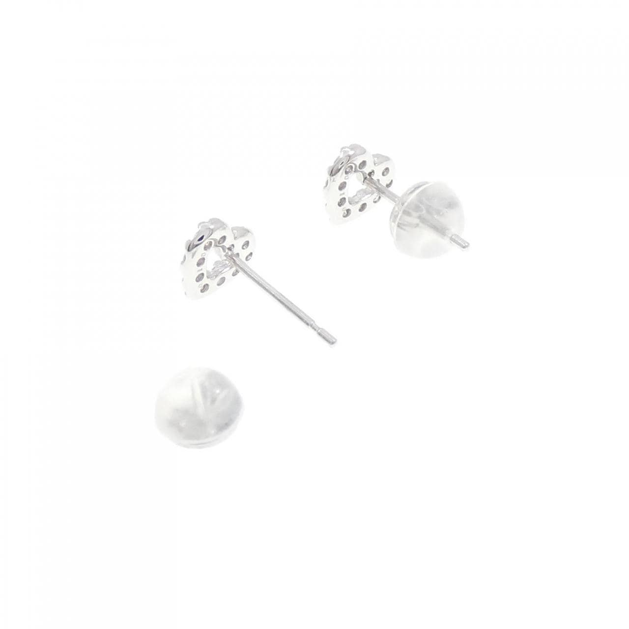 K18WG ハート ダイヤモンド ピアス 0.20CT