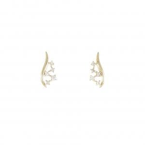 【新品】K10YG ダイヤモンド ピアス 0.08CT