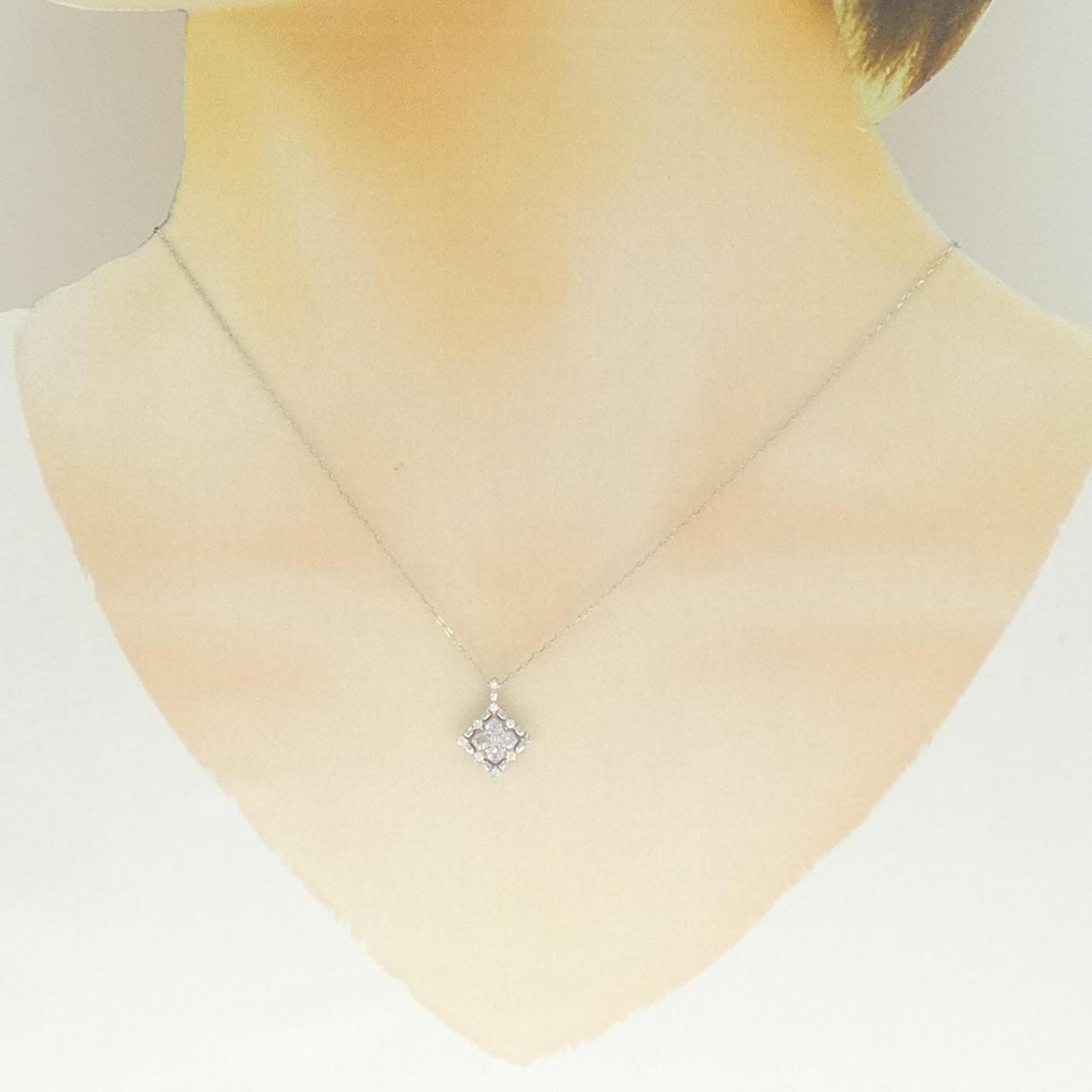 PT900/PT850 ピンクダイヤモンド ネックレス 0.22CT