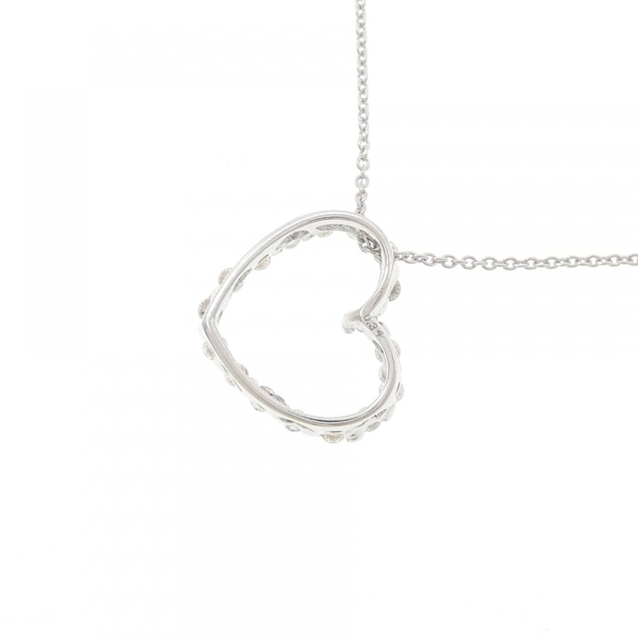K18WG ハート ダイヤモンド ネックレス 0.34CT