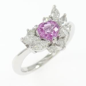K18WG ハート サファイヤ リング 0.62CT