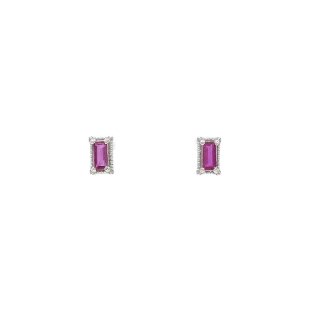 K18WG ルビー ピアス 0.20CT