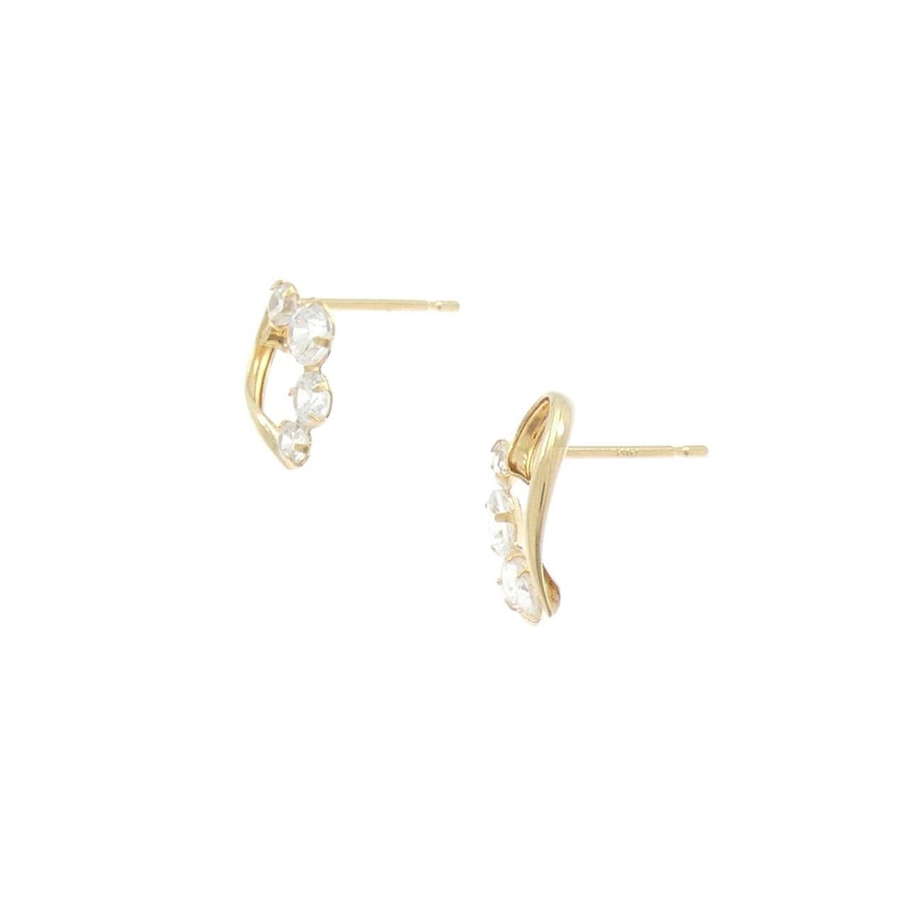 K18YG ハート キュービック ピアス