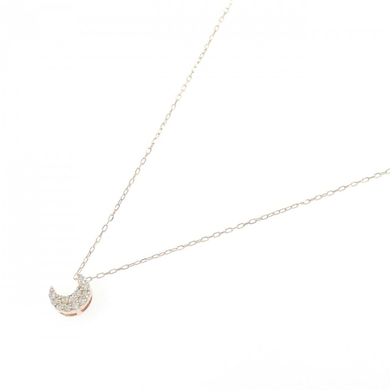 K10PG ムーン ダイヤモンド ネックレス 0.1CT