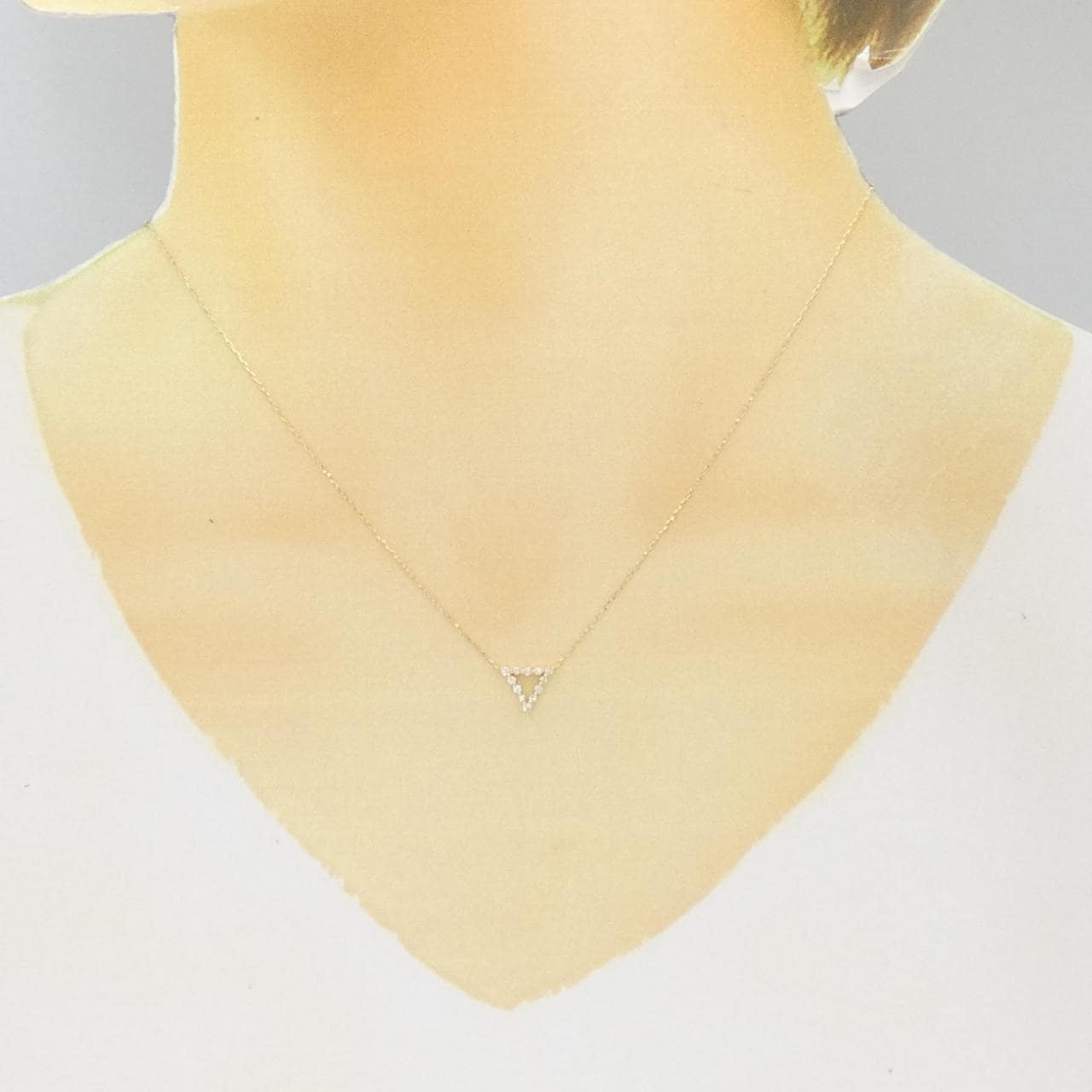 [BRAND NEW] K18YG Diamond necklace 0.10CT