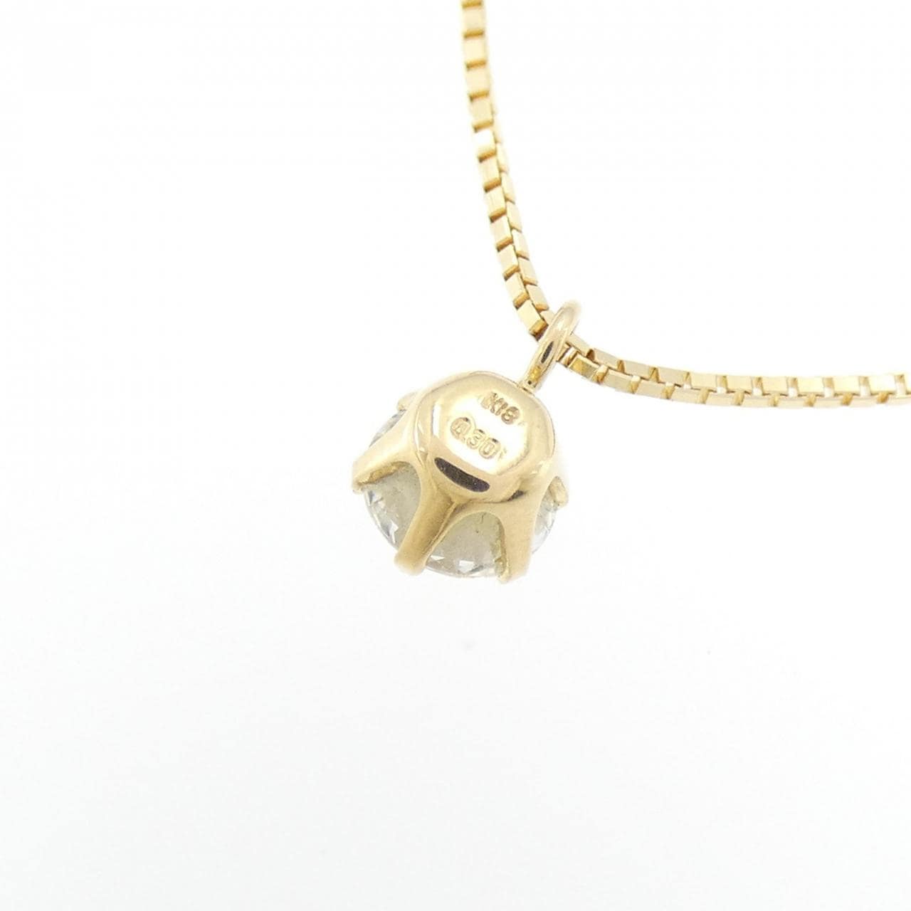 K18YG ソリティア ダイヤモンド ネックレス 0.30CT
