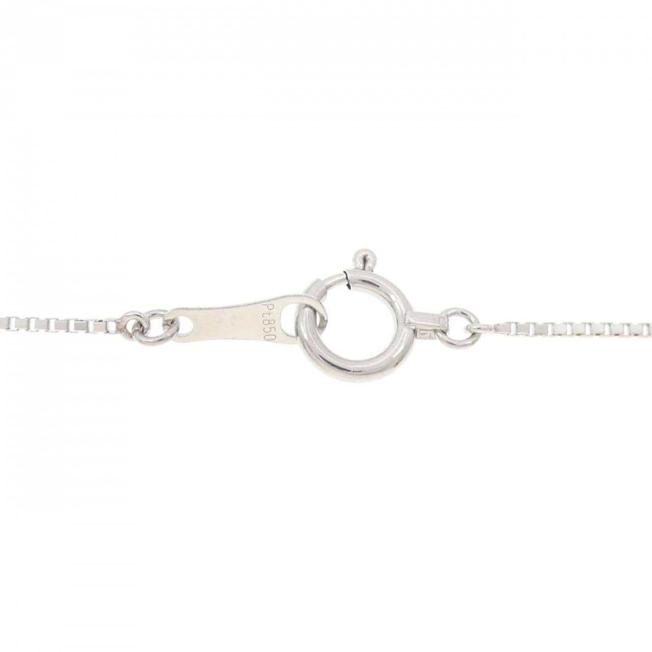 750WG/PT850 ソリティア ダイヤモンド ネックレス 0.441CT