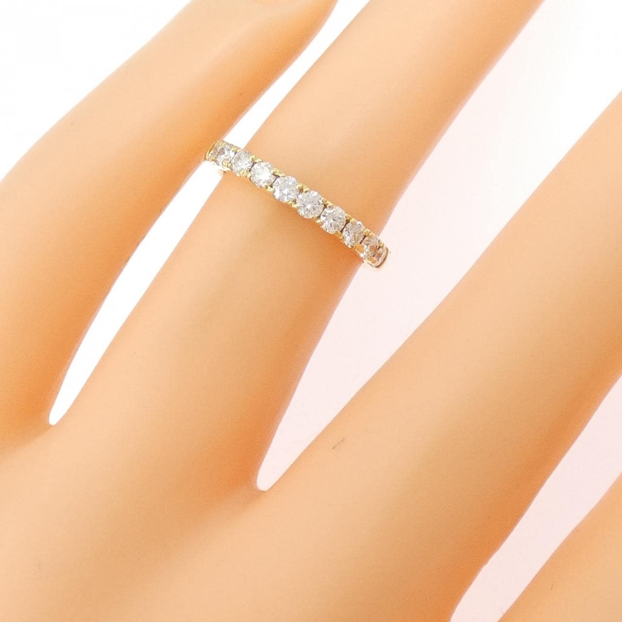 K18YG ハーフエタニティ ダイヤモンド リング 0.36CT
