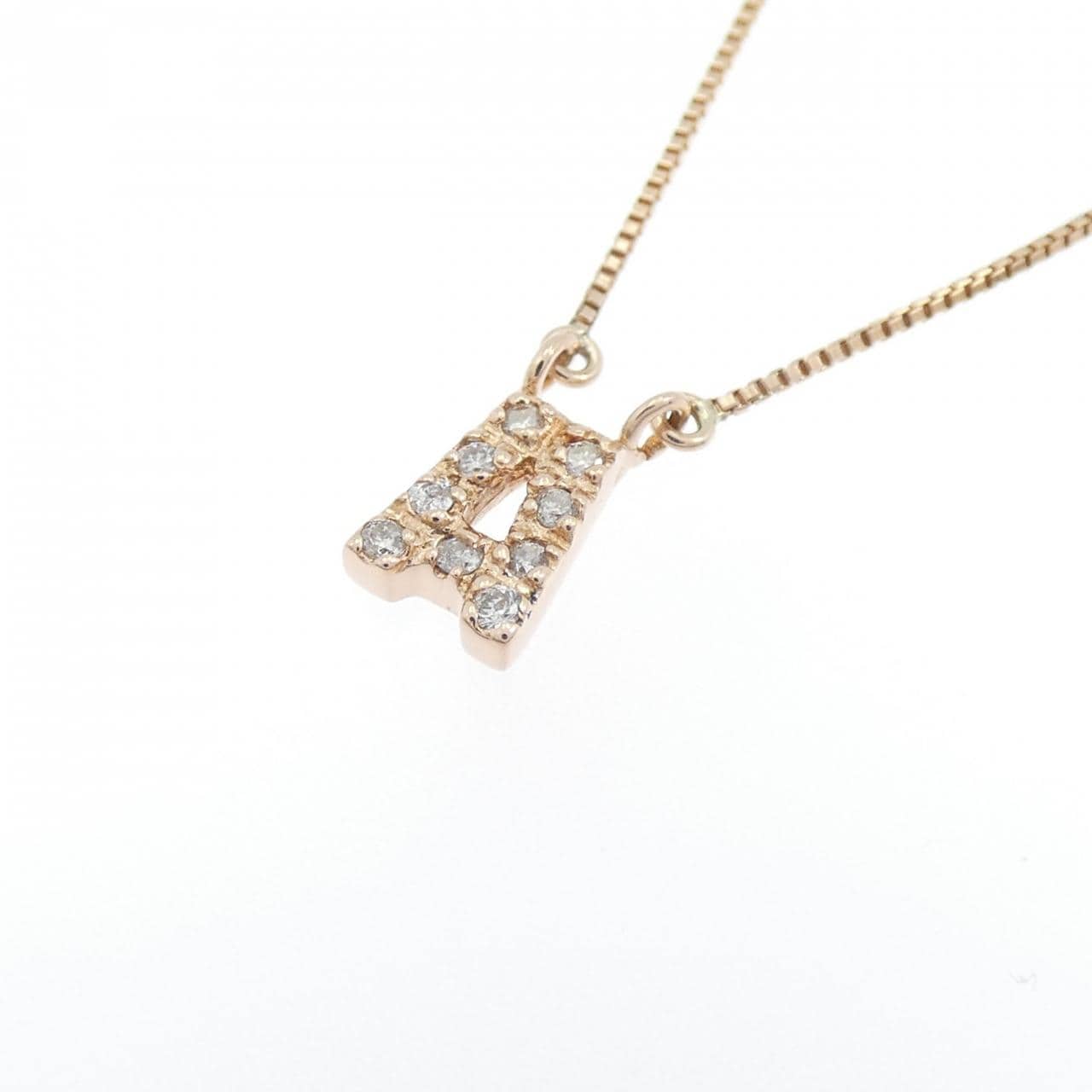 K10PG イニシャルA ダイヤモンド ネックレス 0.04CT