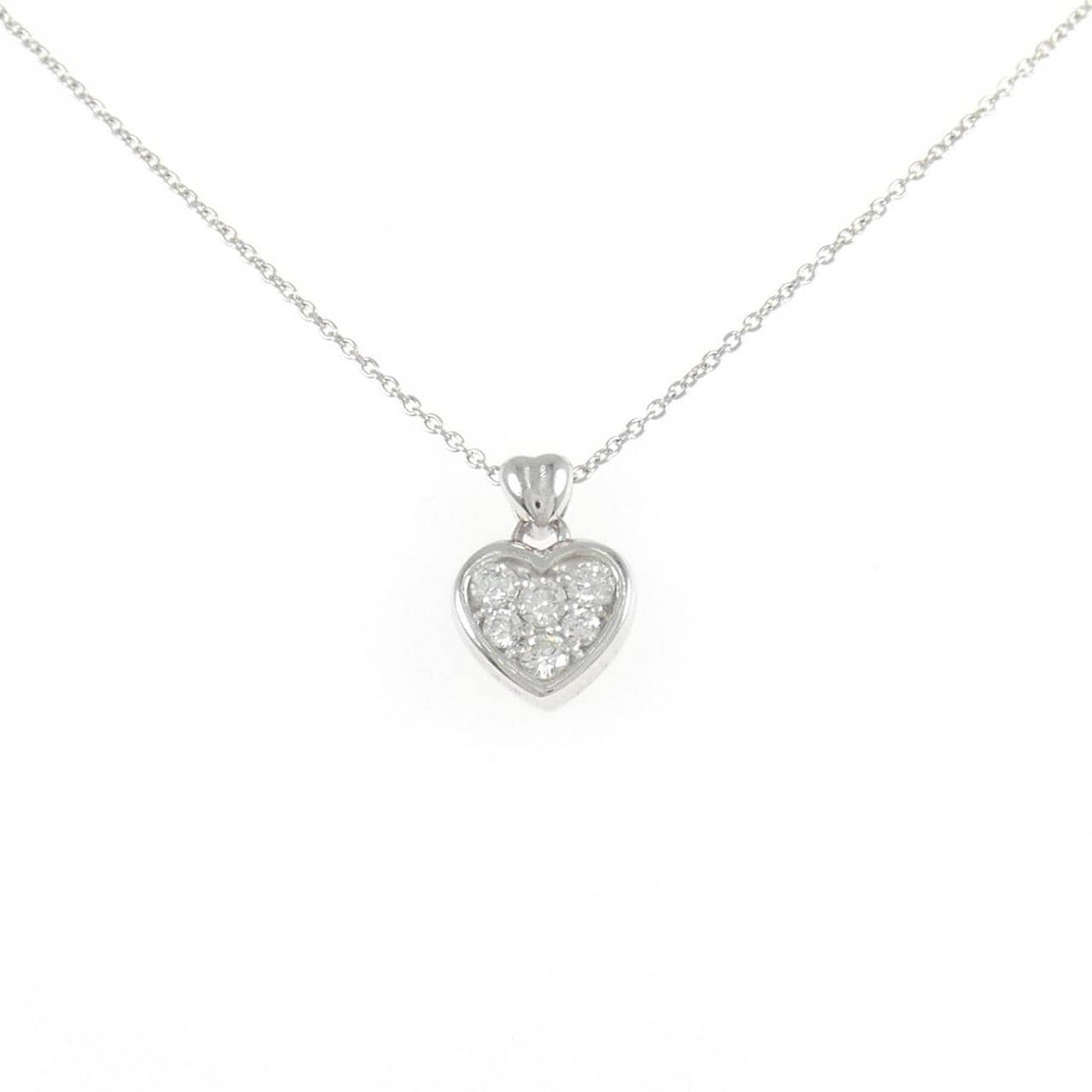 K18WG ハート ダイヤモンド ネックレス 0.2CT